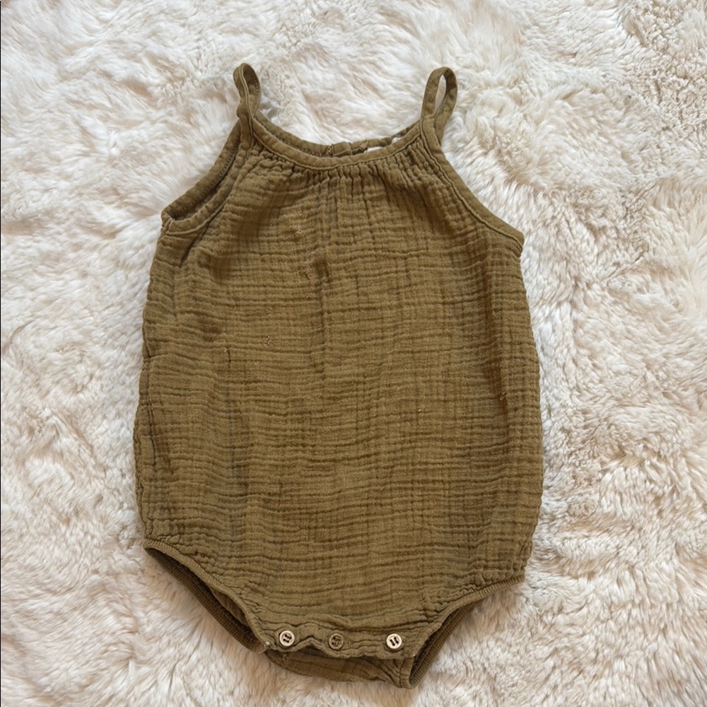 Olive Green Baby Romper